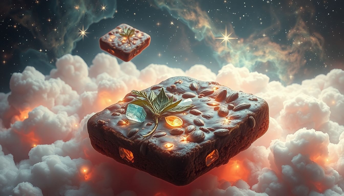 Dromen over brownies met kruiden symboliseren onverwachte vreugde en verrassing.