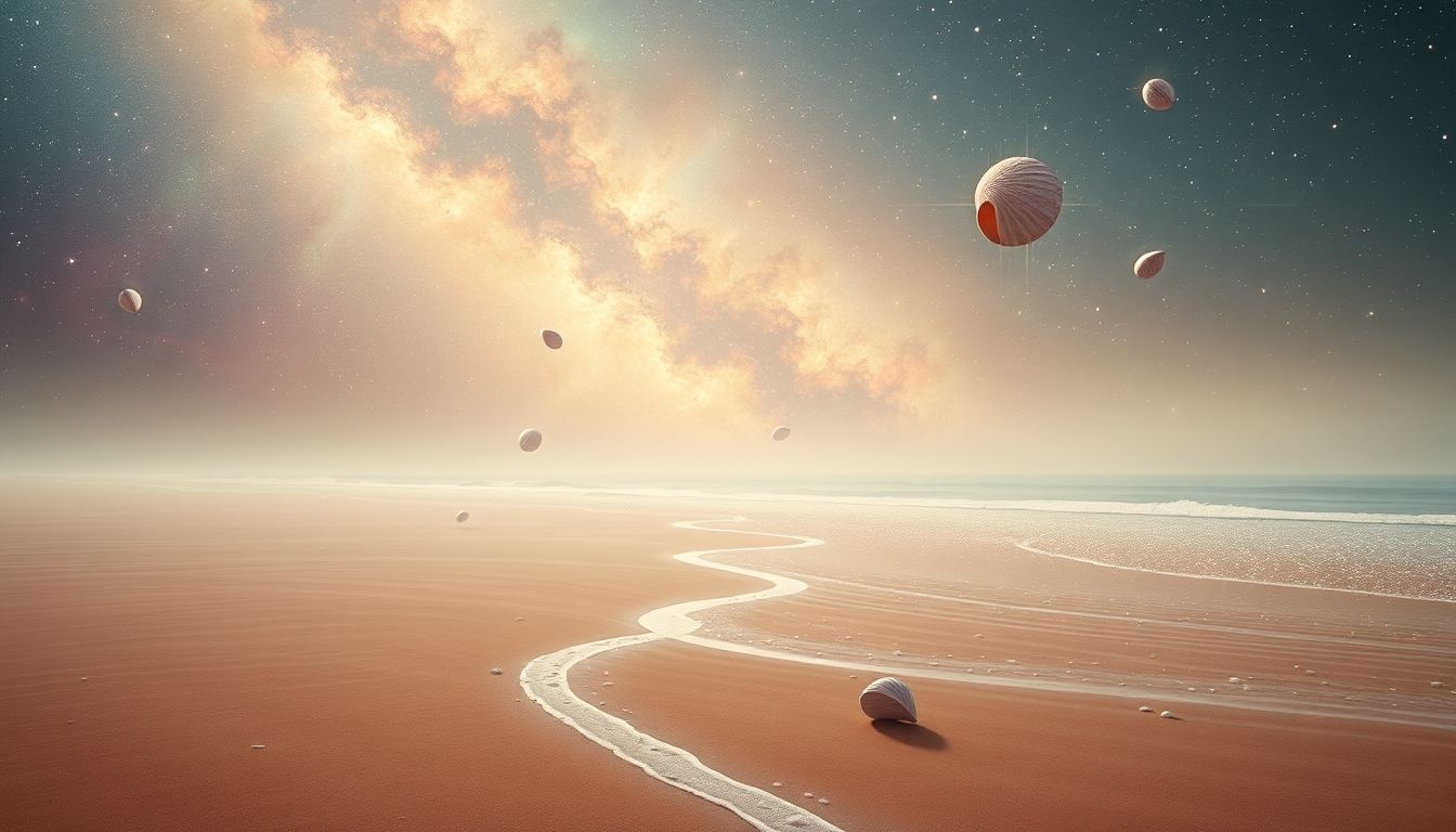 Een verlaten strand symboliseert vaak innerlijke rust en afzondering.