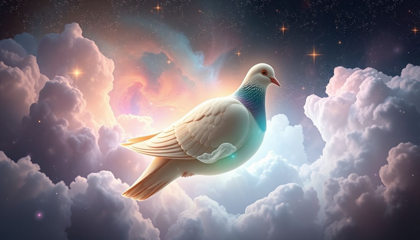 Een grote kleiduif symboliseert vaak innerlijke vrede en vrijheid.
