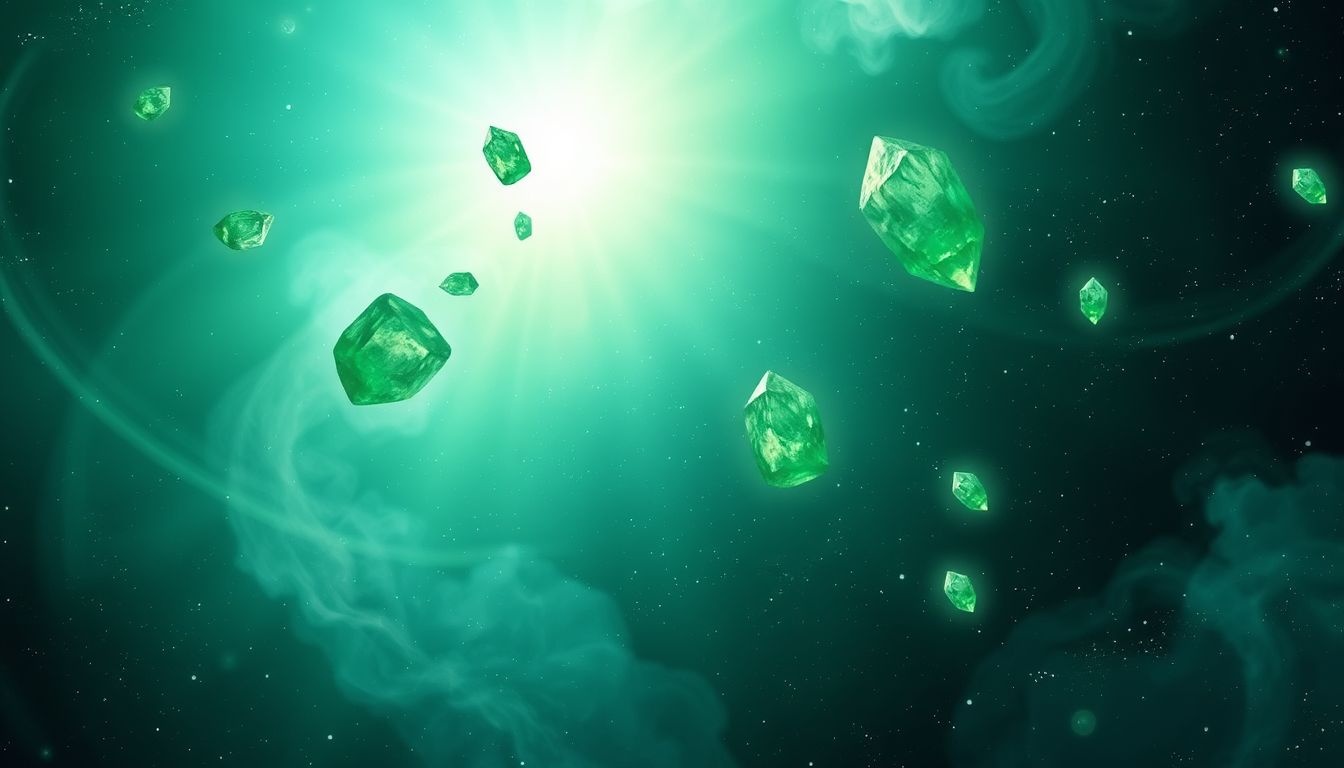 Groene corundum symboliseert heling en harmonie in dromen.