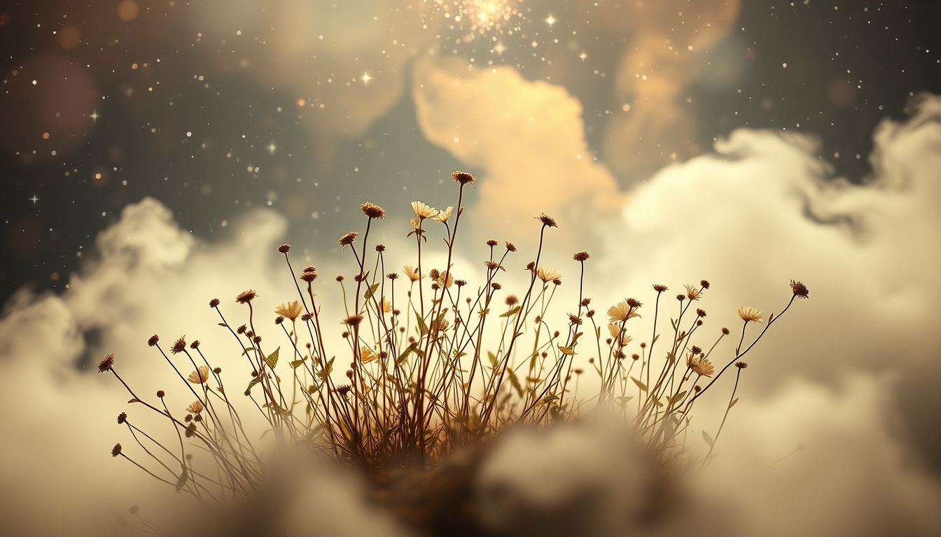 Een verdort kleine tuin symboliseert verwaarloosde persoonlijke groei of hoop.