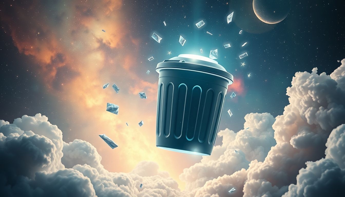 Droom 21 symboliseert een frisse start met een schone prullenbak.