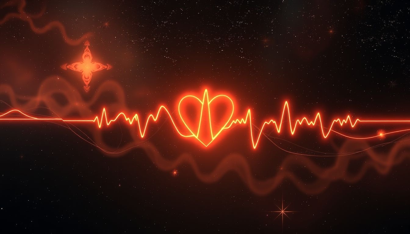 Een flikkerende hartmonitor in dromen symboliseert emotionele onzekerheid.