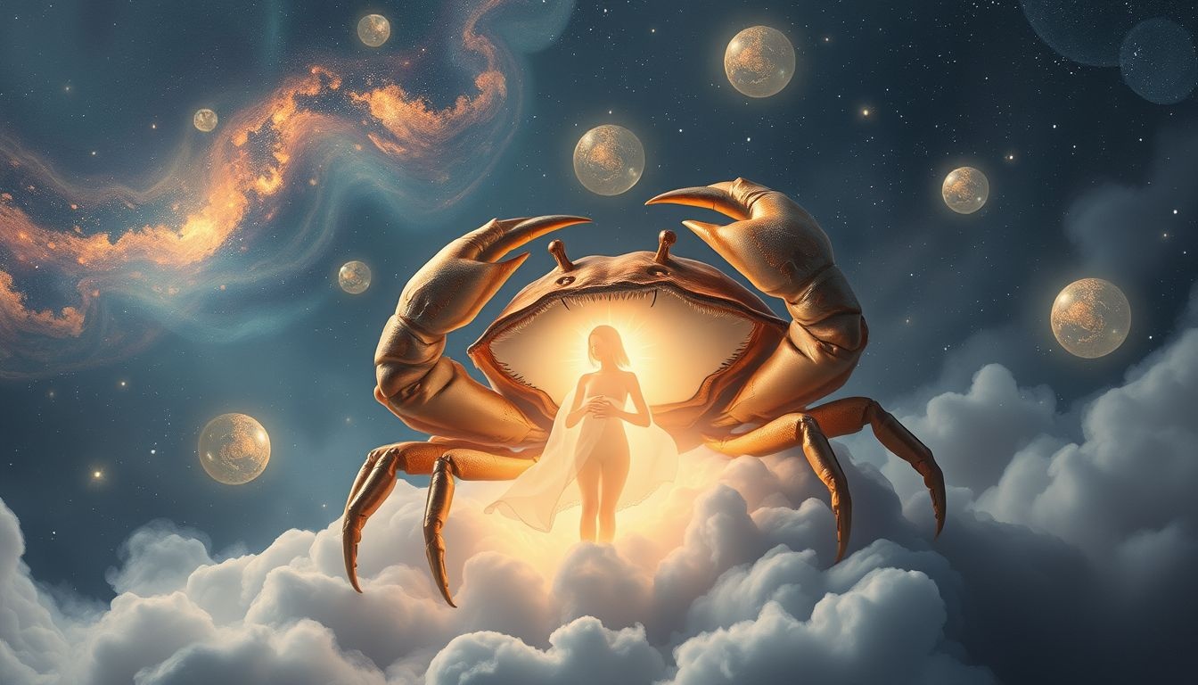 Dromen over een beschermende krab symboliseert innerlijke kracht en steun.