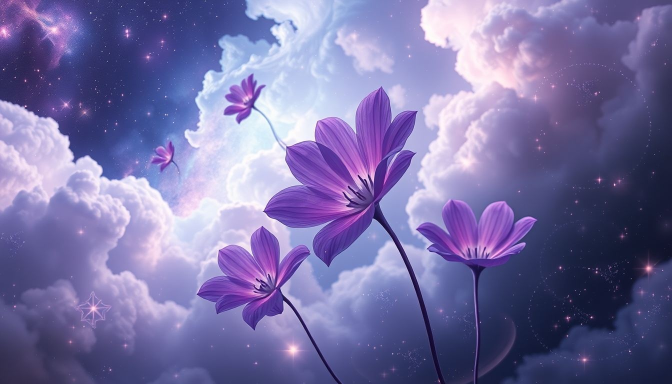 Paarse lobelia symboliseert mysterie en spirituele groei in dromen.