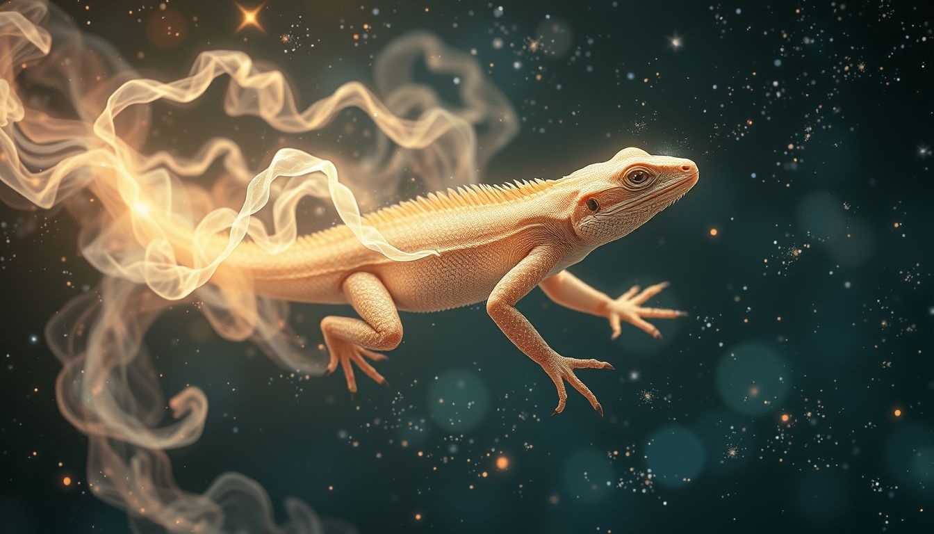 Een hagedis die vervelt symboliseert persoonlijke groei en transformatie.