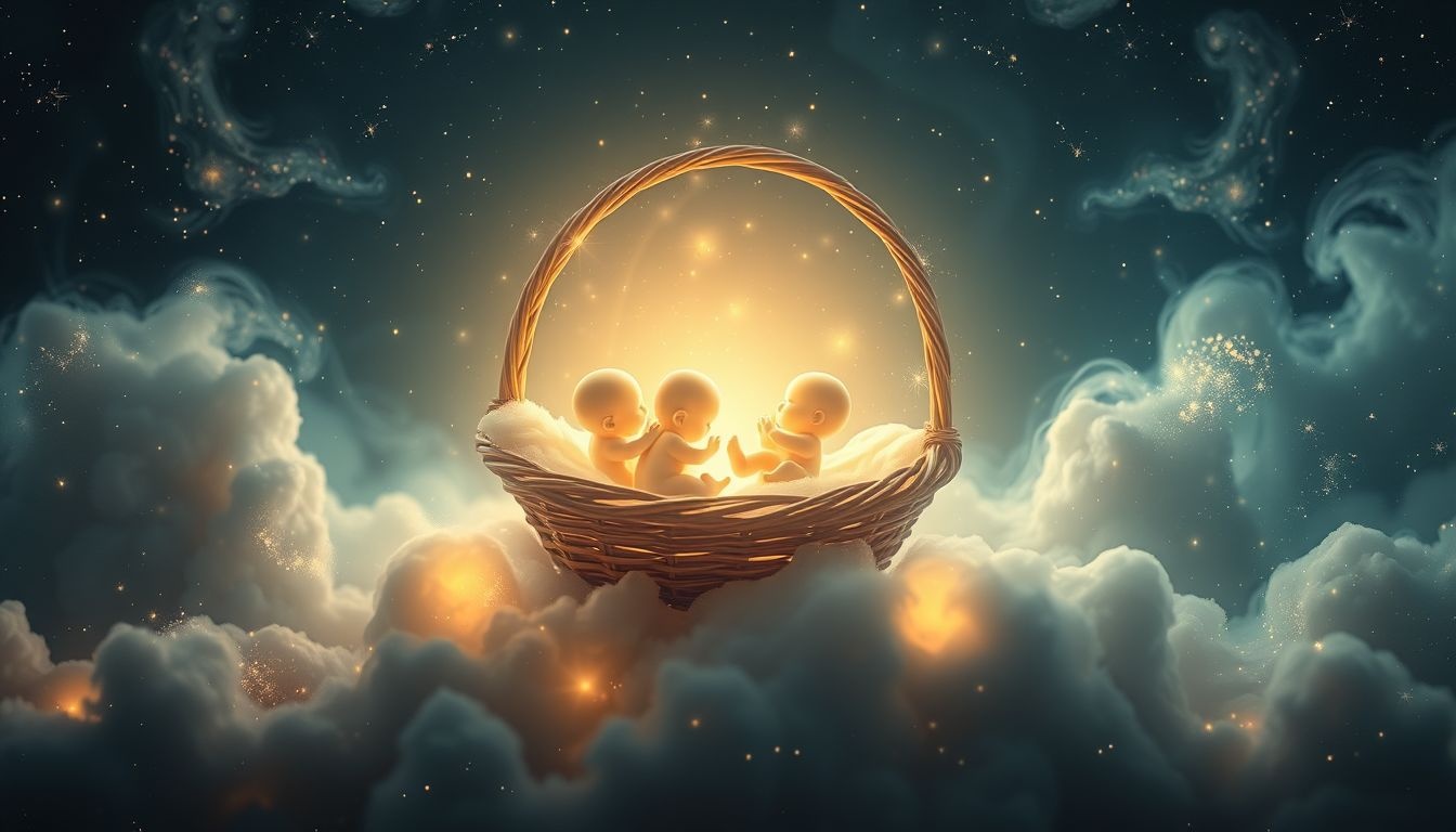 Een mand vol baby's symboliseert nieuwe kansen en creativiteit.