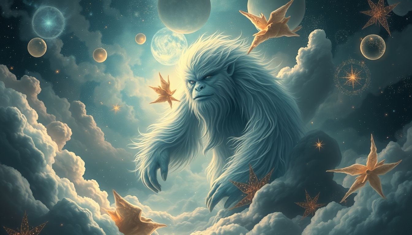 Een Yeti in onbekende omgeving symboliseert verborgen innerlijke kracht.