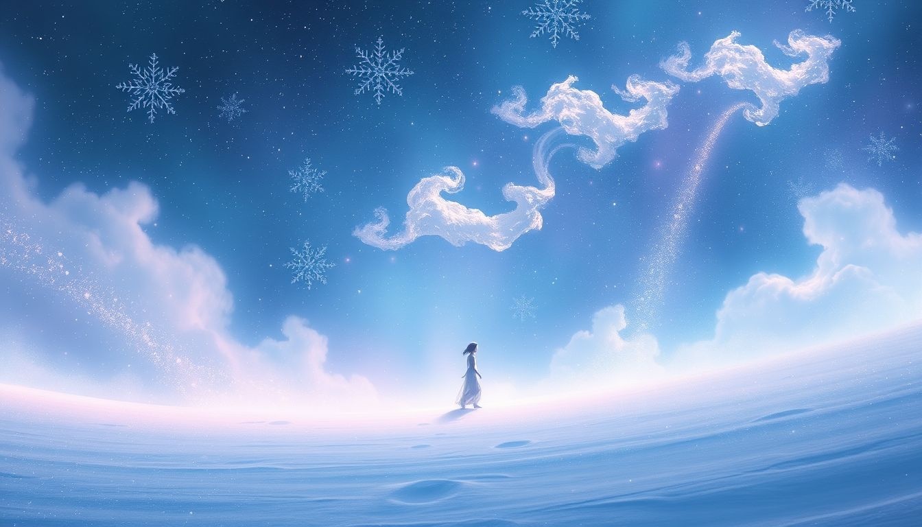 Een nieuwjaarswandeling in sneeuw symboliseert frisse beginnen en zuivering.