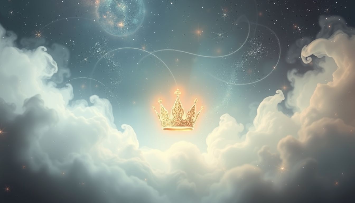 Een zwevende kroon symboliseert onverwachte macht en spirituele groei.