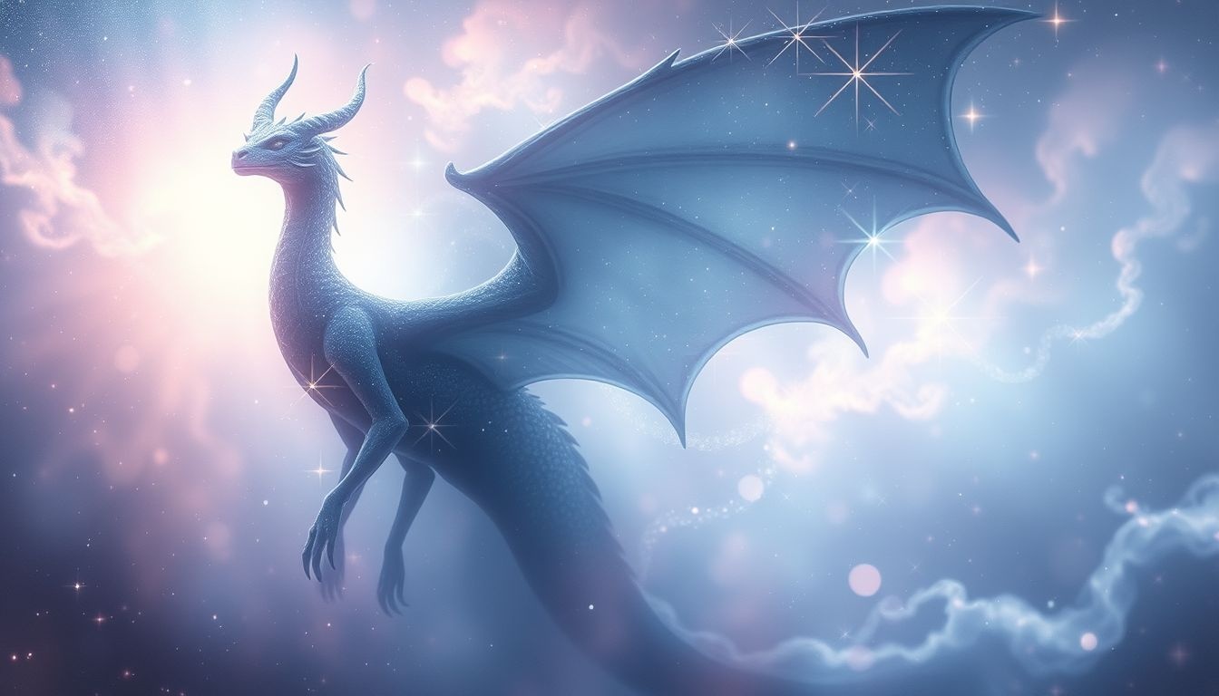 Een wyvern die vertrekt symboliseert loslaten en nieuwe kansen.
