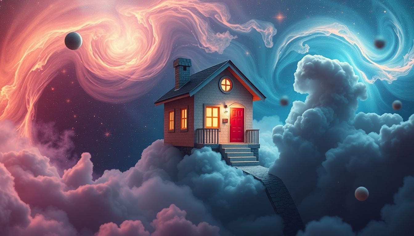 Een hoekhuis met rode deur symboliseert passie en bescherming.