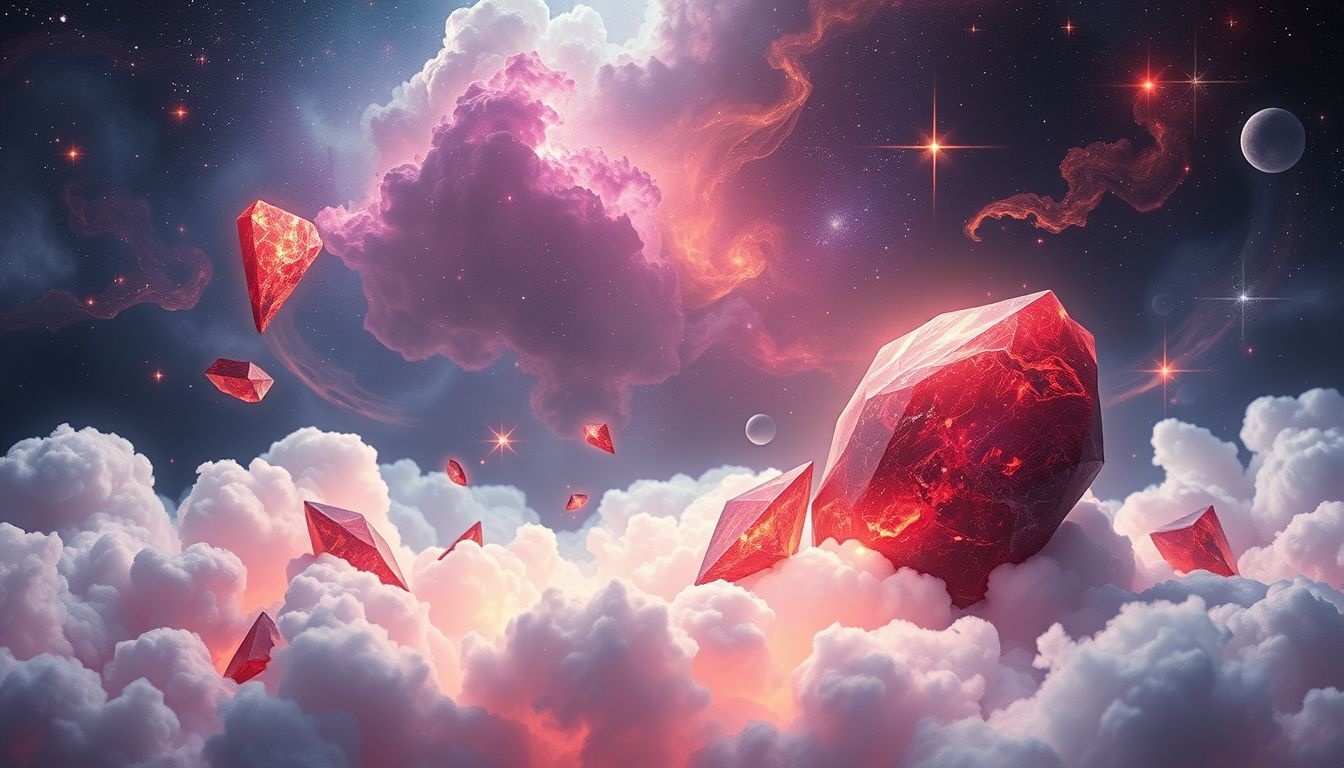 Dromen over bloedsteen met andere stenen symboliseert innerlijke kracht en balans.