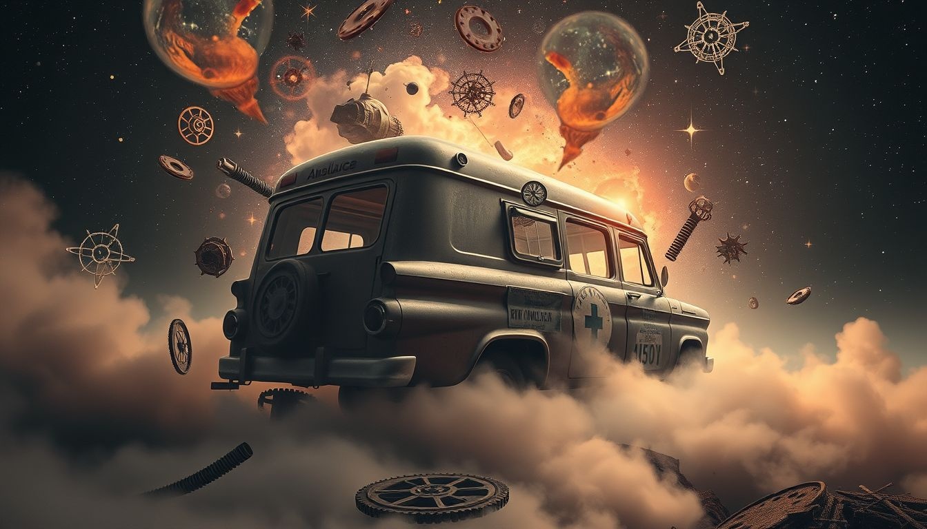 Een oude ambulance kan wijzen op onverwerkte emotionele trauma's.