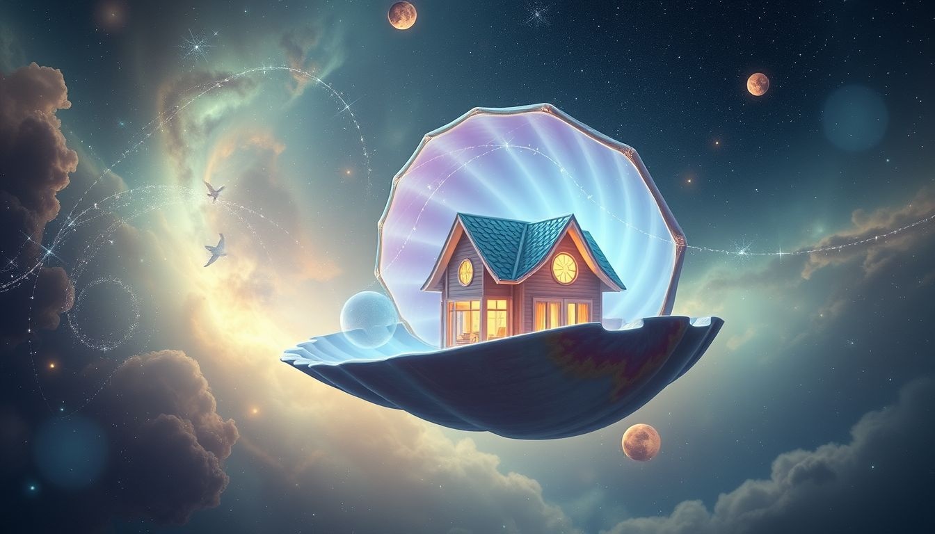 Dromen over een schelpenhuis symboliseert innerlijke bescherming en groei.