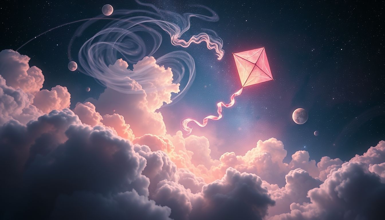 Een vlieger oplaten symboliseert vrijheid en loslaten van zorgen.