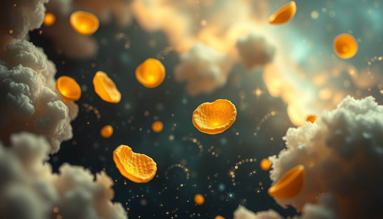 Miniatuur aardappelchips symboliseren kleine, onverwachte vreugdes in dromen.