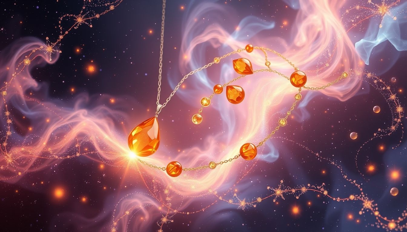 Amber sieraden versterken energieën van andere edelstenen in dromen.