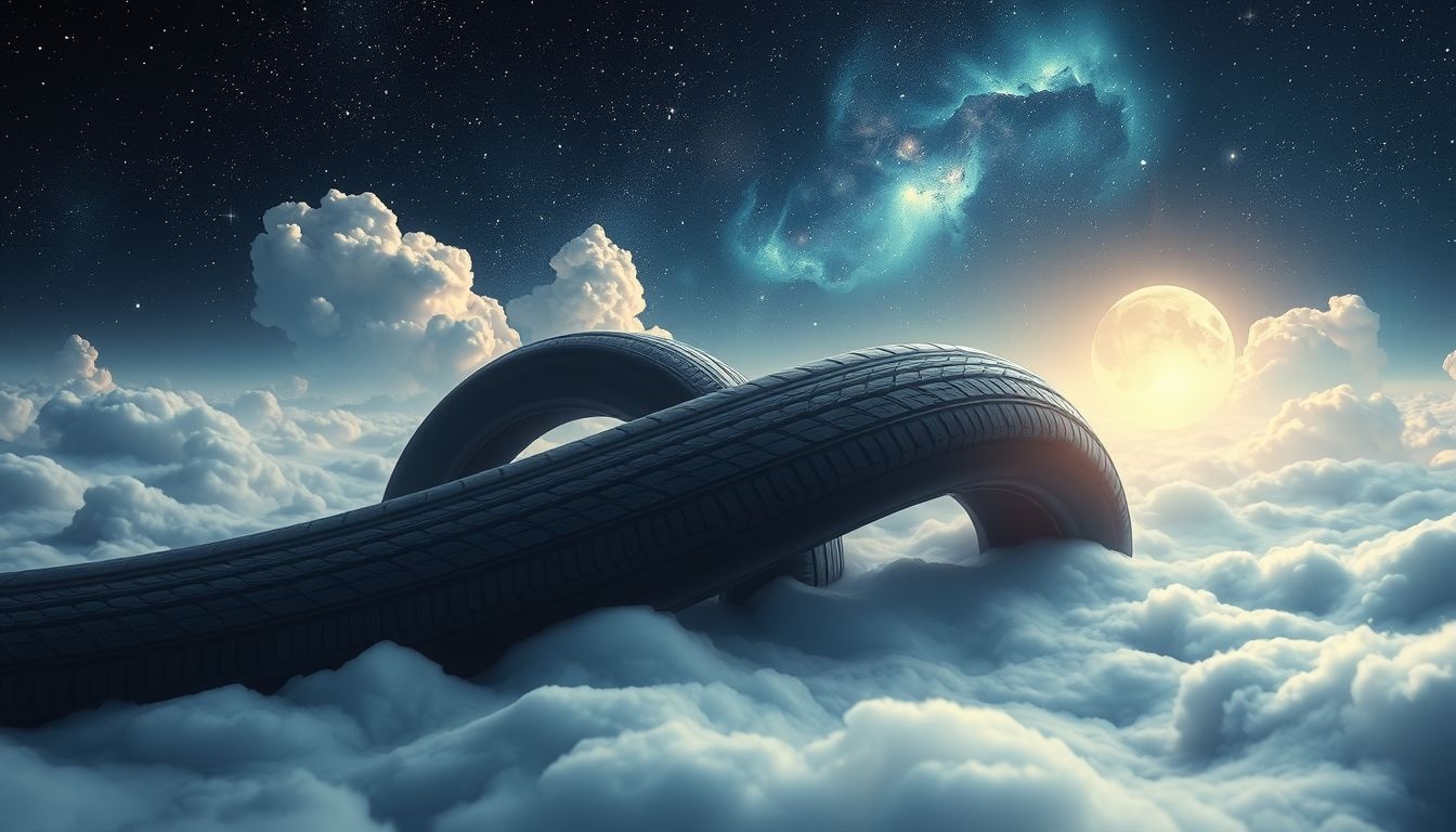 Dromen over bandenprofiel symboliseert grip en richting in je leven.