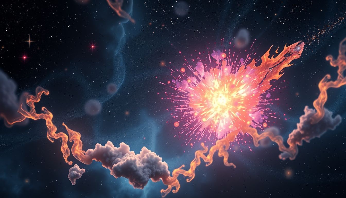 Dromen van ruimte-explosies symboliseren plotselinge levensveranderingen.