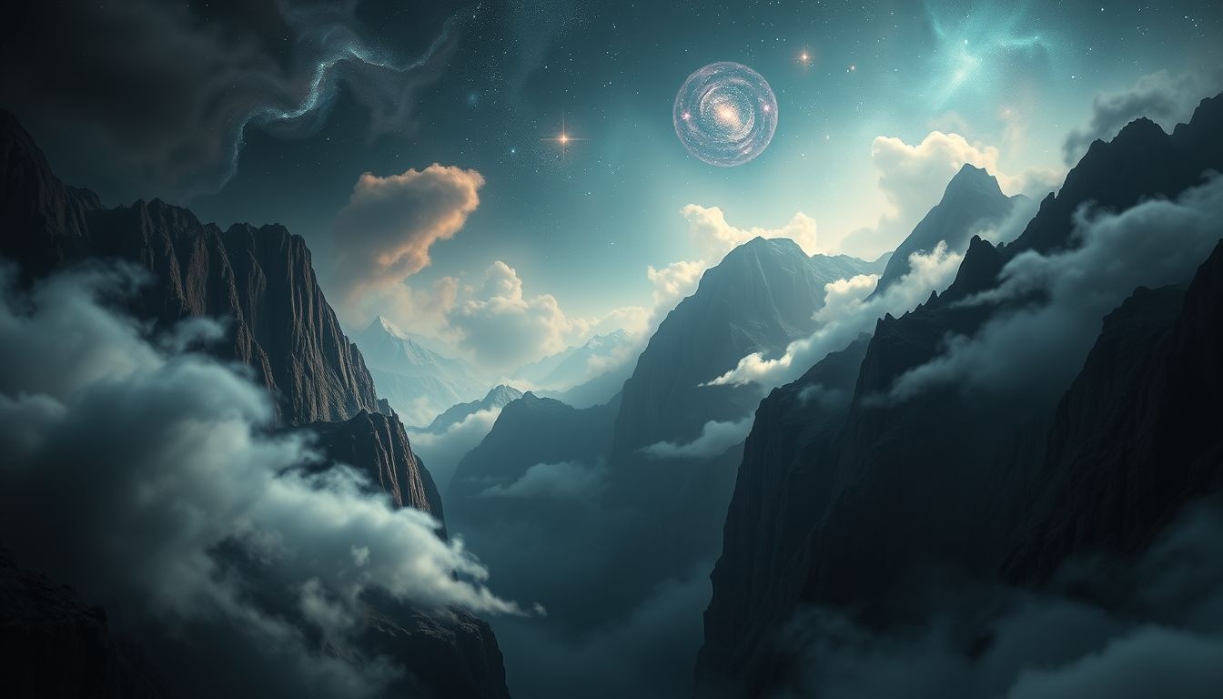 Een angstaanjagende bergkloof symboliseert innerlijke onzekerheden en uitdagingen.