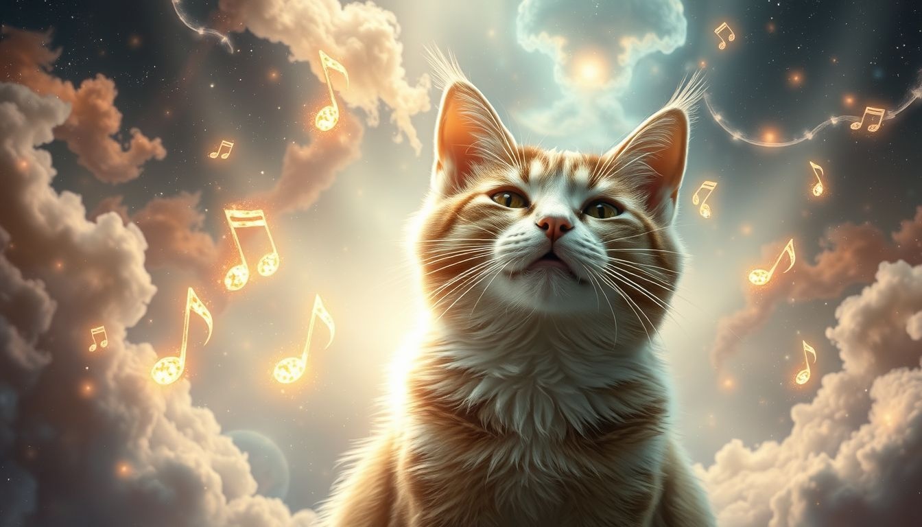 Een zingende kater symboliseert onverwachte vrolijkheid en creativiteit.