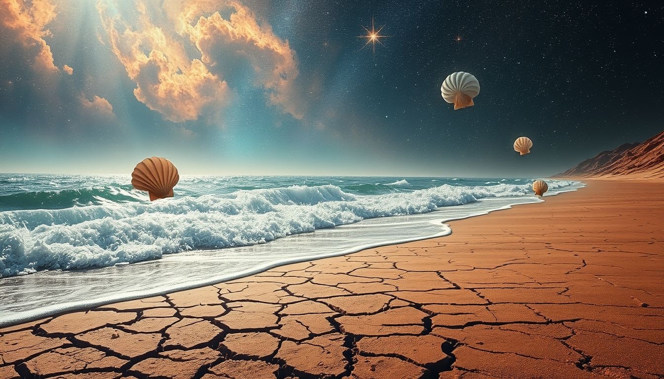 Droom van droogte aan zeekust symboliseert emotionele dorst en gemis.