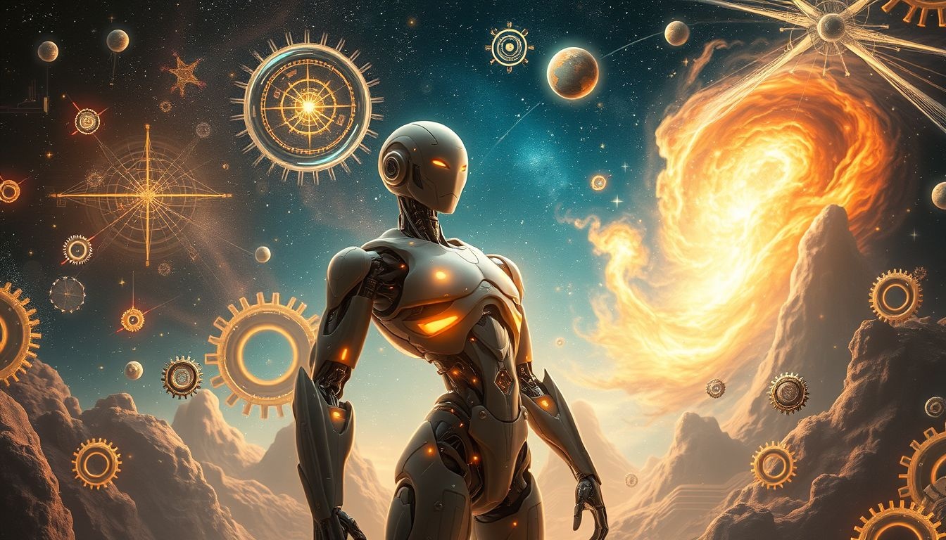 Een robotheld symboliseert vaak kracht zonder emotionele betrokkenheid.