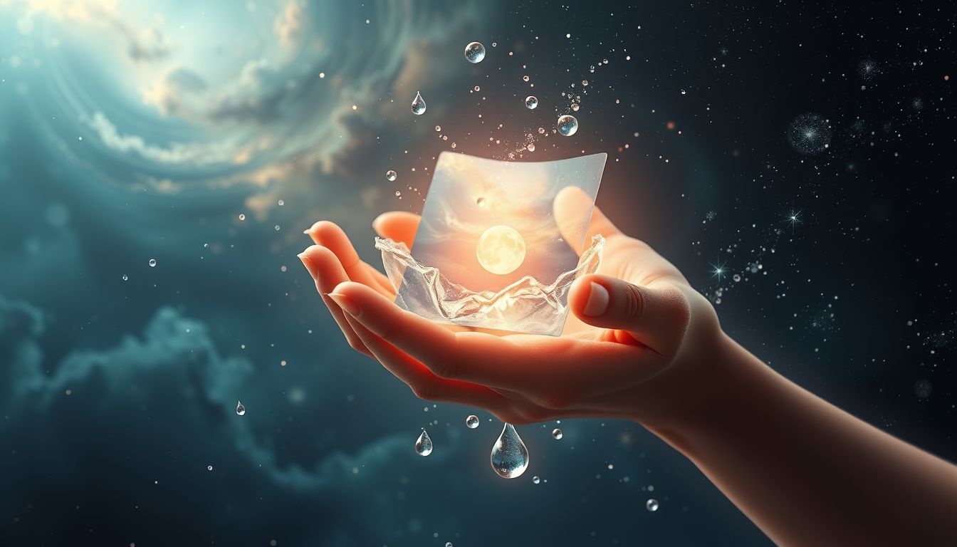 Een natte foto wringen symboliseert het loslaten van herinneringen.