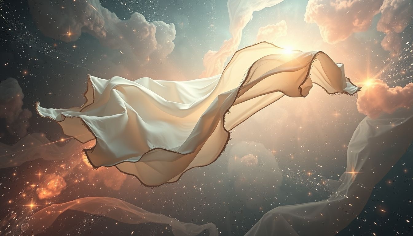 Een gescheurd bovenlaken symboliseert verlies van bescherming en veiligheid.