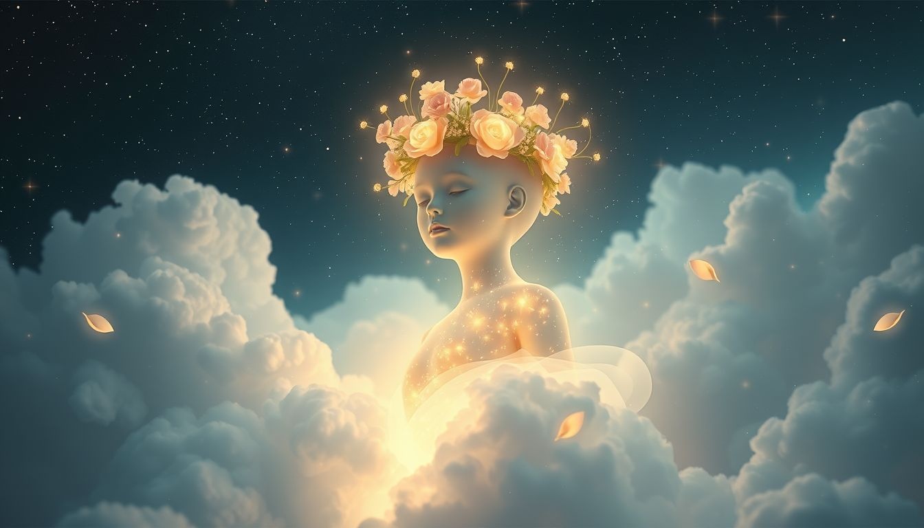 Een bloemenkroon symboliseert puurheid, vrede en nieuwe beginnen.