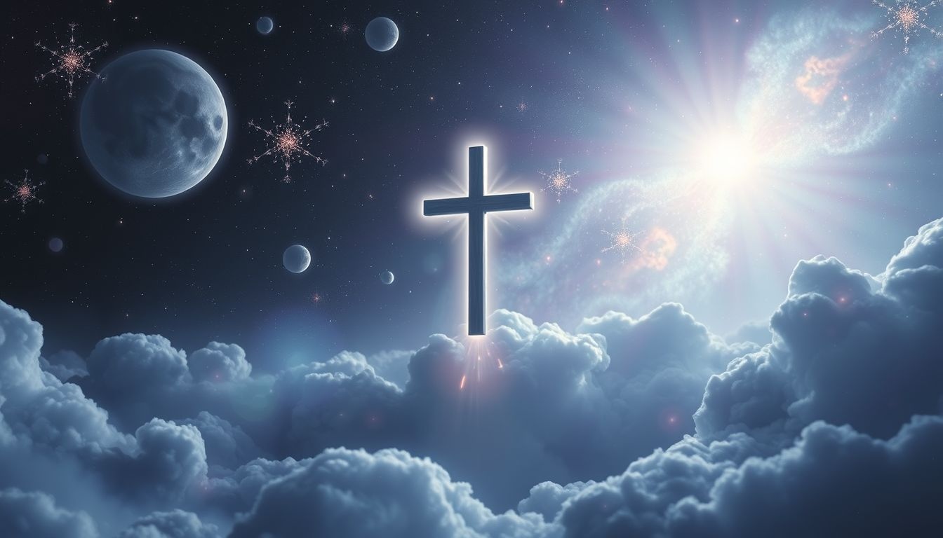 Een vallend torenkruis symboliseert verlies van geloof of zekerheid.