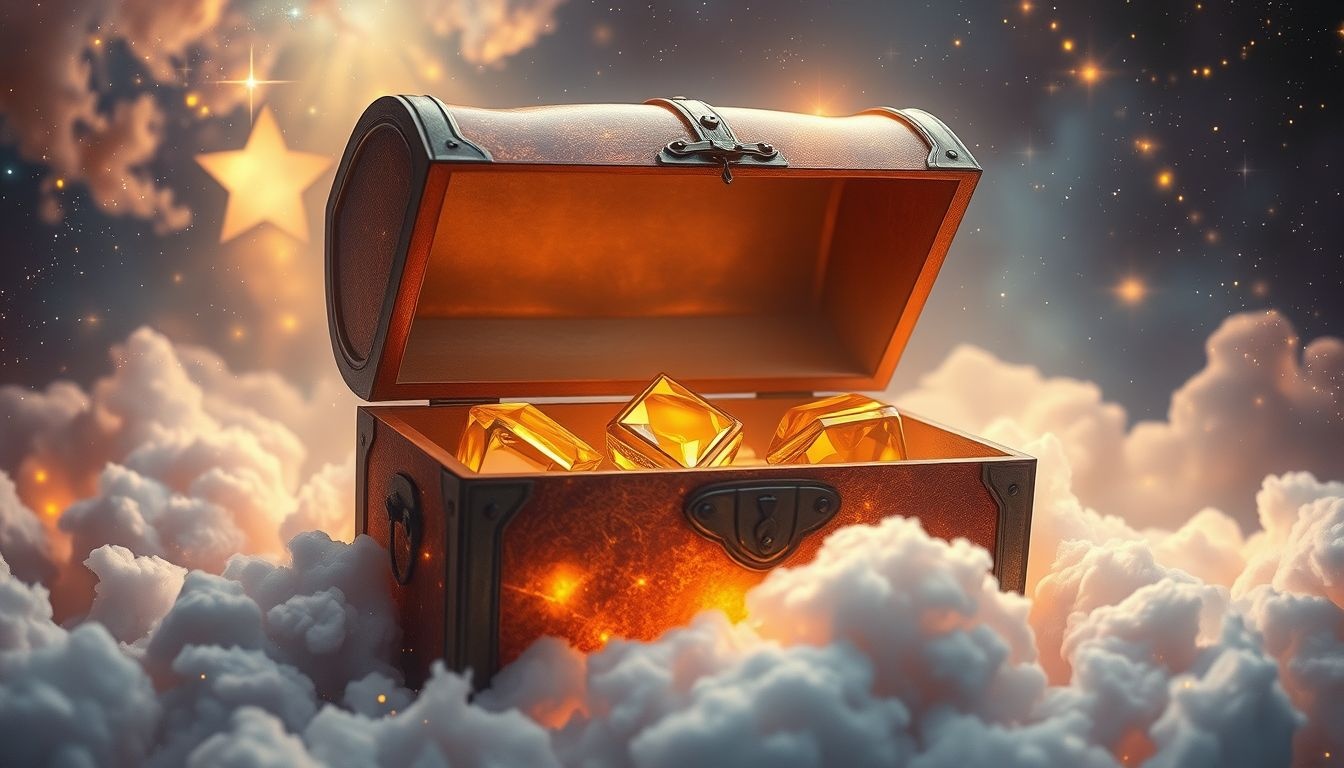 Dromen over amber sieraden in een kist symboliseert verborgen waarde.