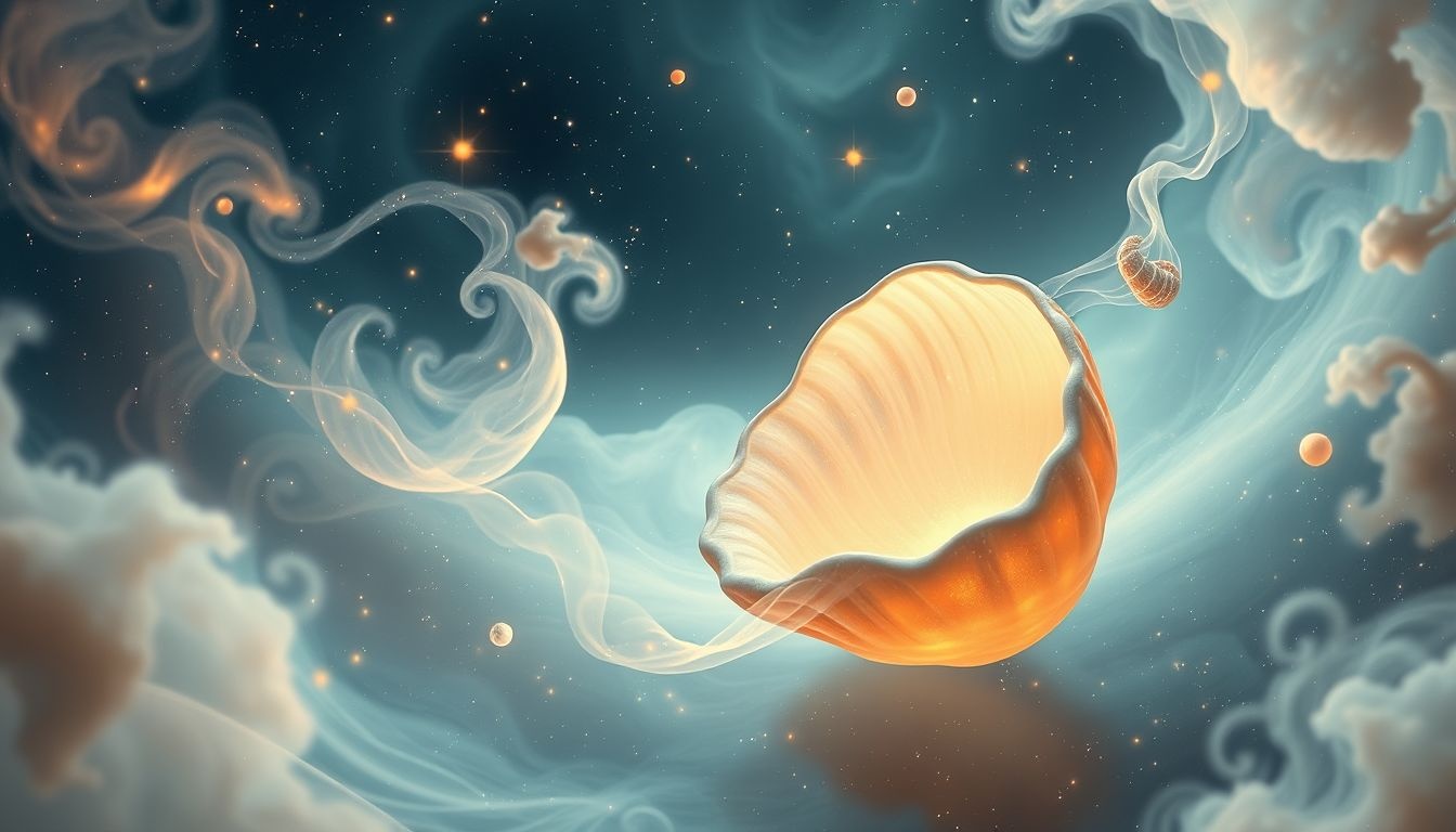 Een schelp in dromen symboliseert vaak spirituele reis en transformatie.