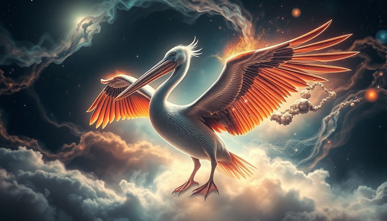 Droom 33 symboliseert transformatie en nieuwe levensfasen met pelikanen.