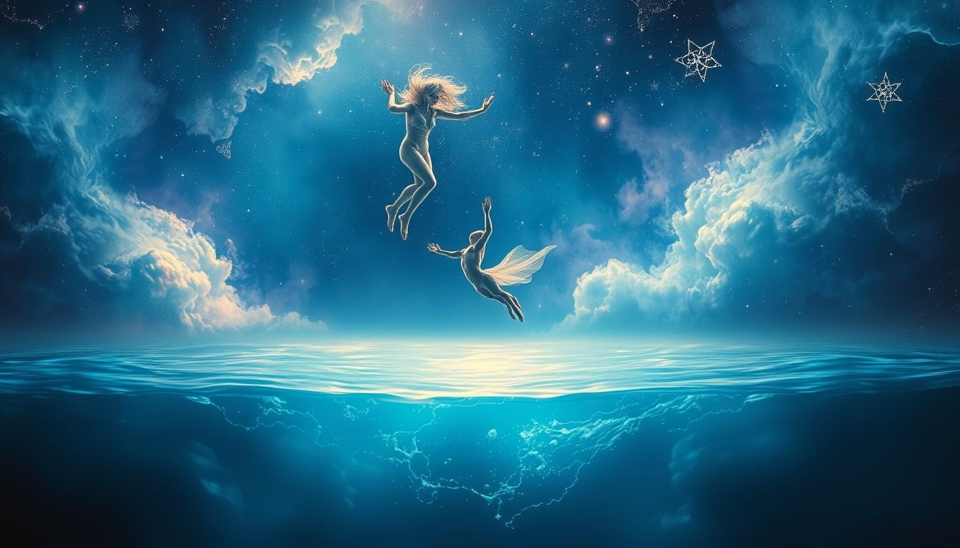 Een duik in diep water symboliseert het verdrinken in emoties.