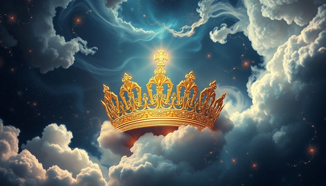 Een vergulde kroon symboliseert macht, succes en innerlijke groei.