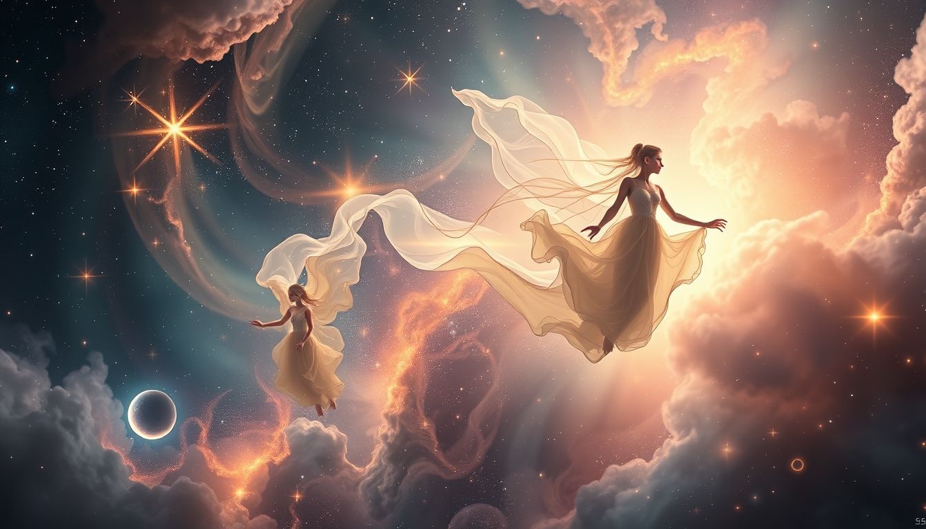 Dromen over zweven in ruimte symboliseert vrijheid en het onbekende.