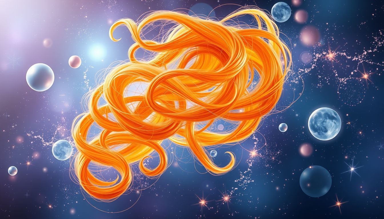 Dromen over krullend oranje haar symboliseert creatieve energie en spontaniteit.
