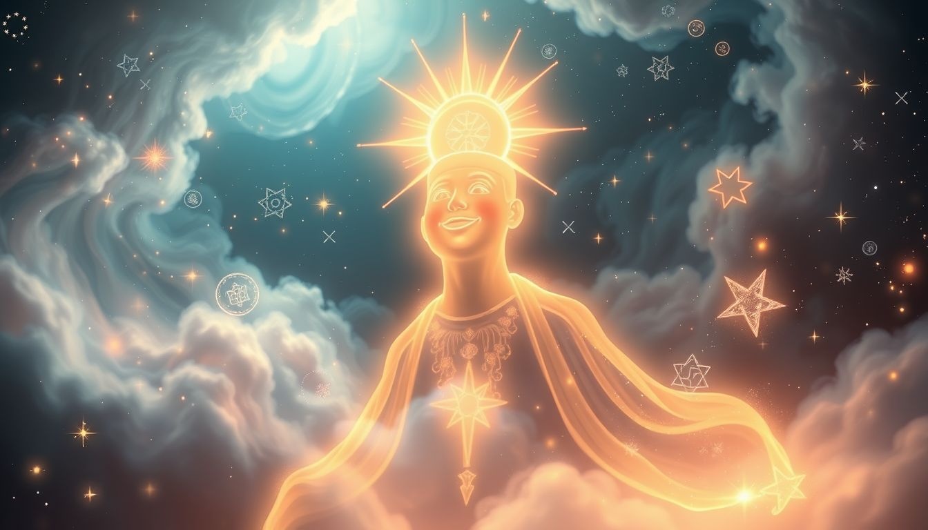 Een lachende vicaris symboliseert innerlijke vreugde en spirituele verlichting.