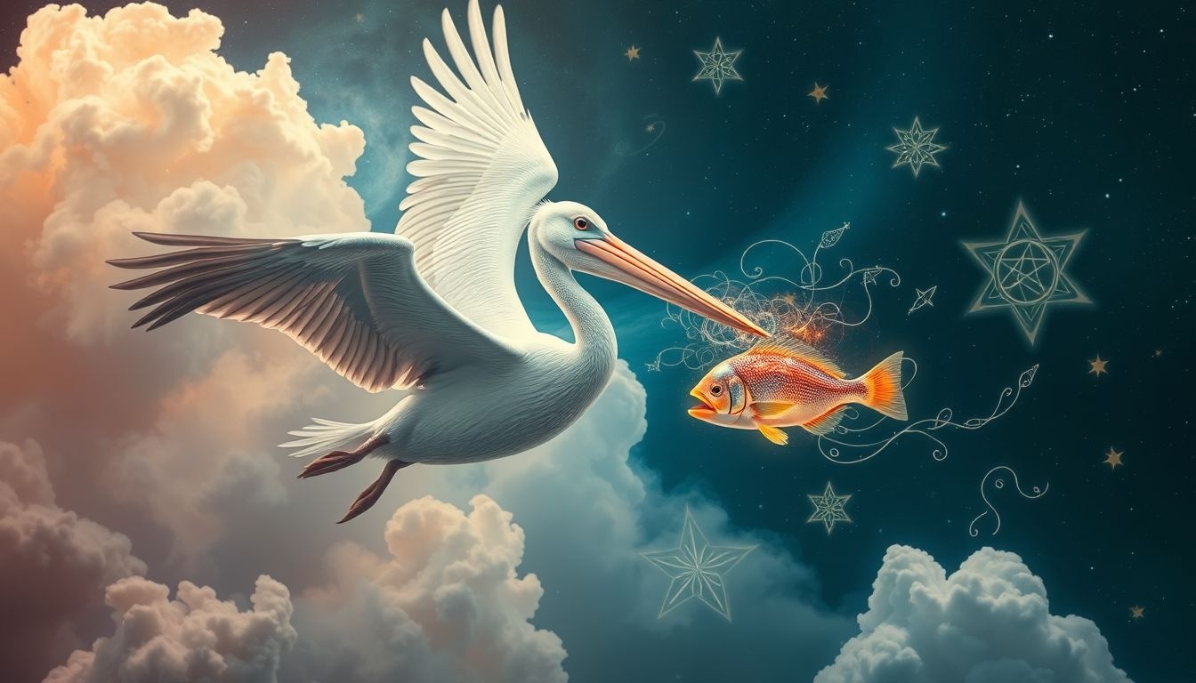 Een pelikaan vissen zien symboliseert overvloed en succes in dromen.