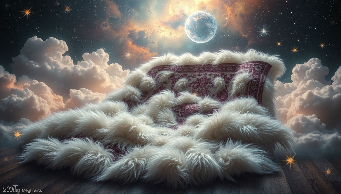 Een Perzisch bontkleed symboliseert luxe en innerlijke warmte thuis.