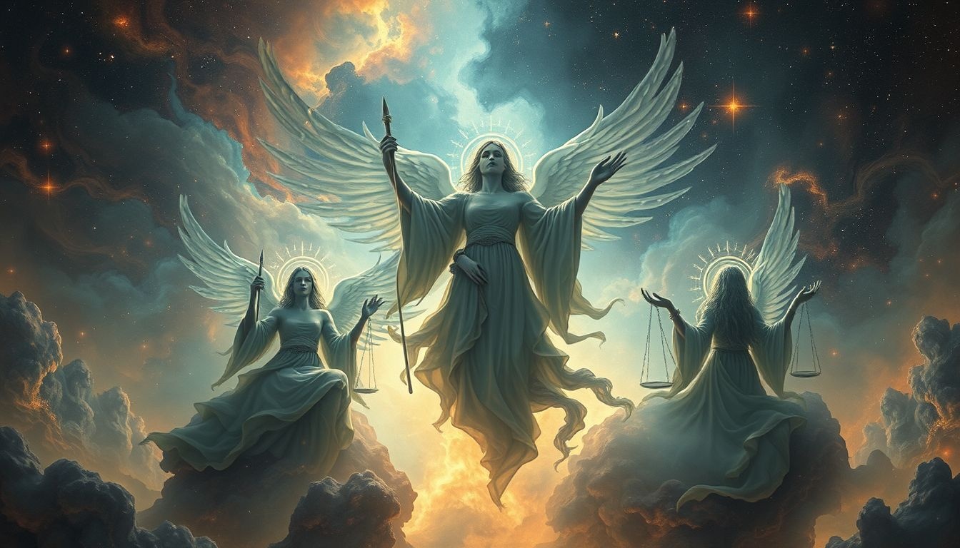 Minos, Rhadamanthus en Aeacus oordelen zielen in het hiernamaals.