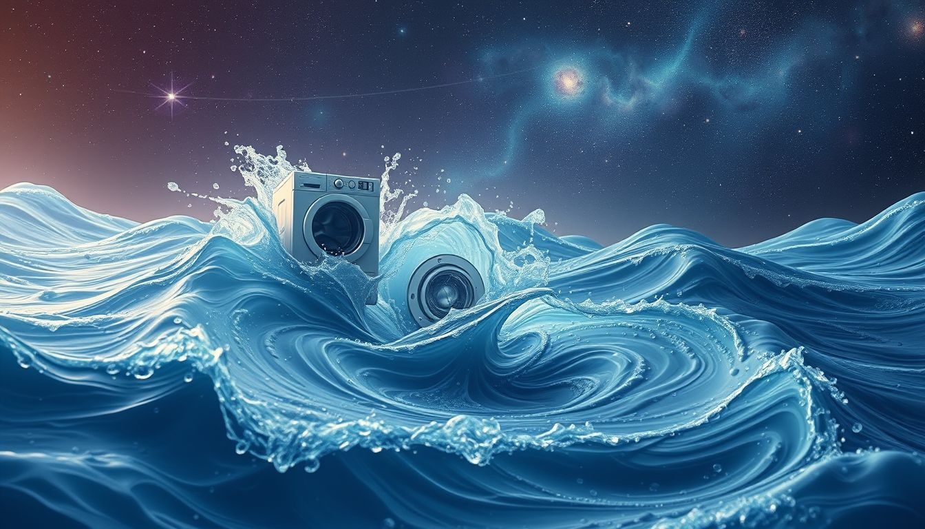 Een overstromende wasmachine symboliseert emotionele stress of chaos.