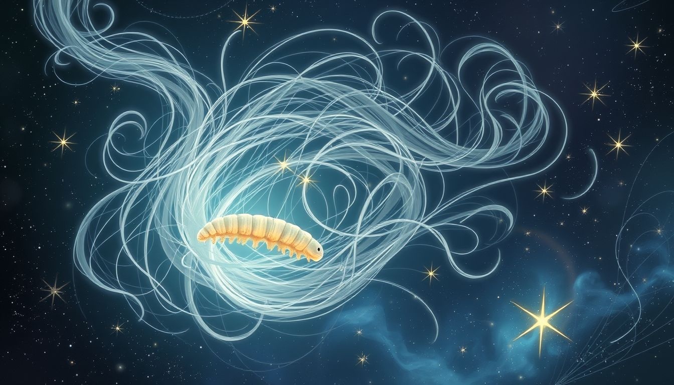 Een rups in je haar symboliseert innerlijke transformatie en groei.
