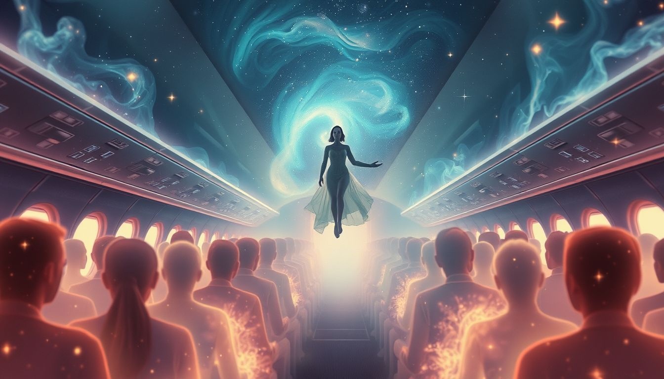 Droomt van steward in vol vliegtuig symboliseert leiding en verantwoordelijkheid.