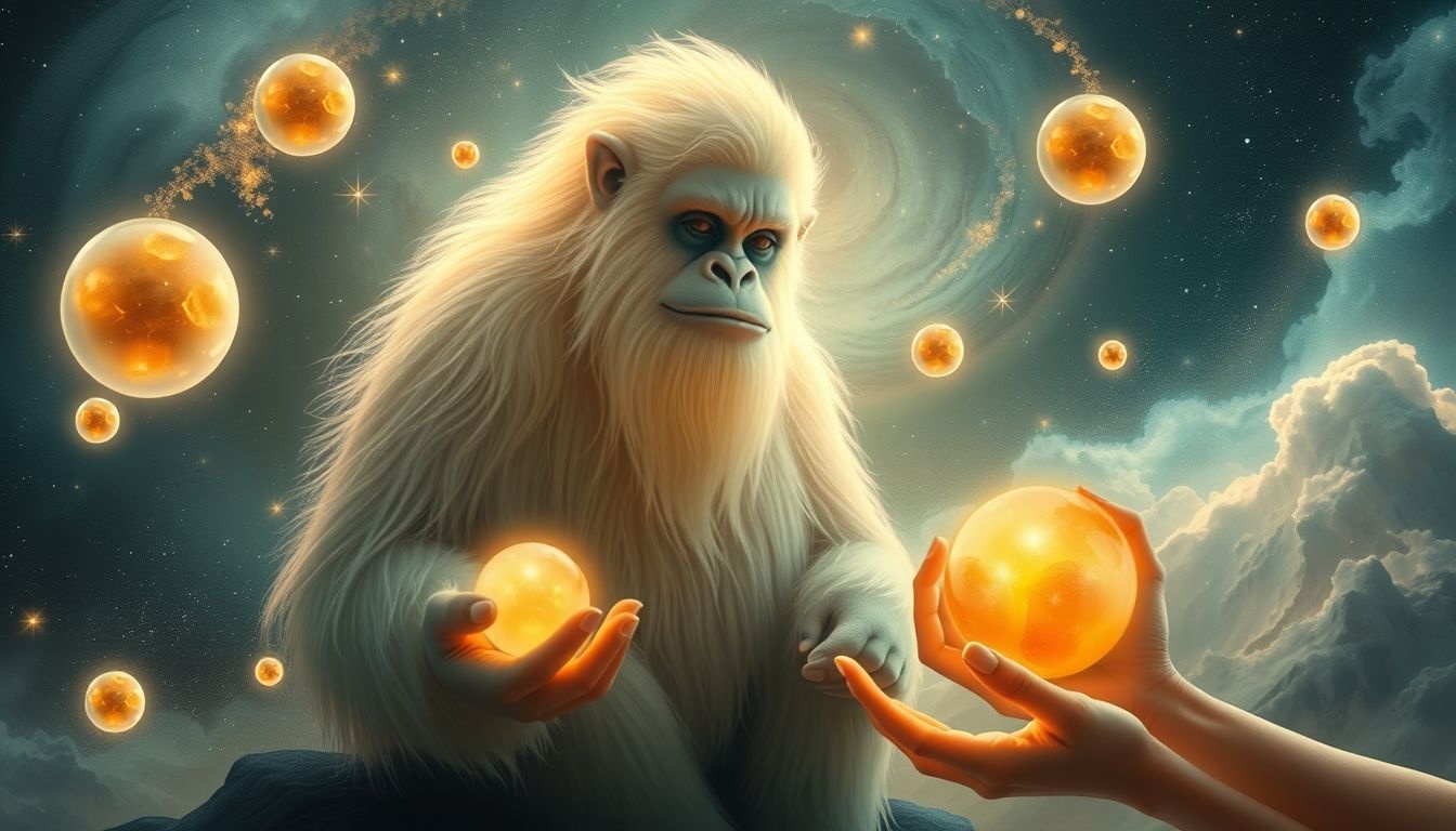 Een Yeti voeren symboliseert onverwachte hulp en nieuwe kansen.