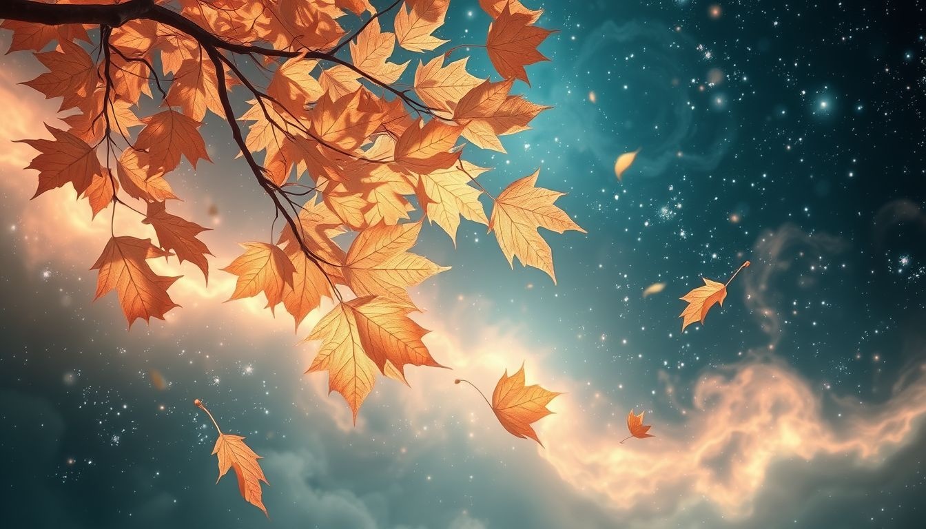 Bladeren zien vallen symboliseert loslaten en persoonlijke groei in dromen.