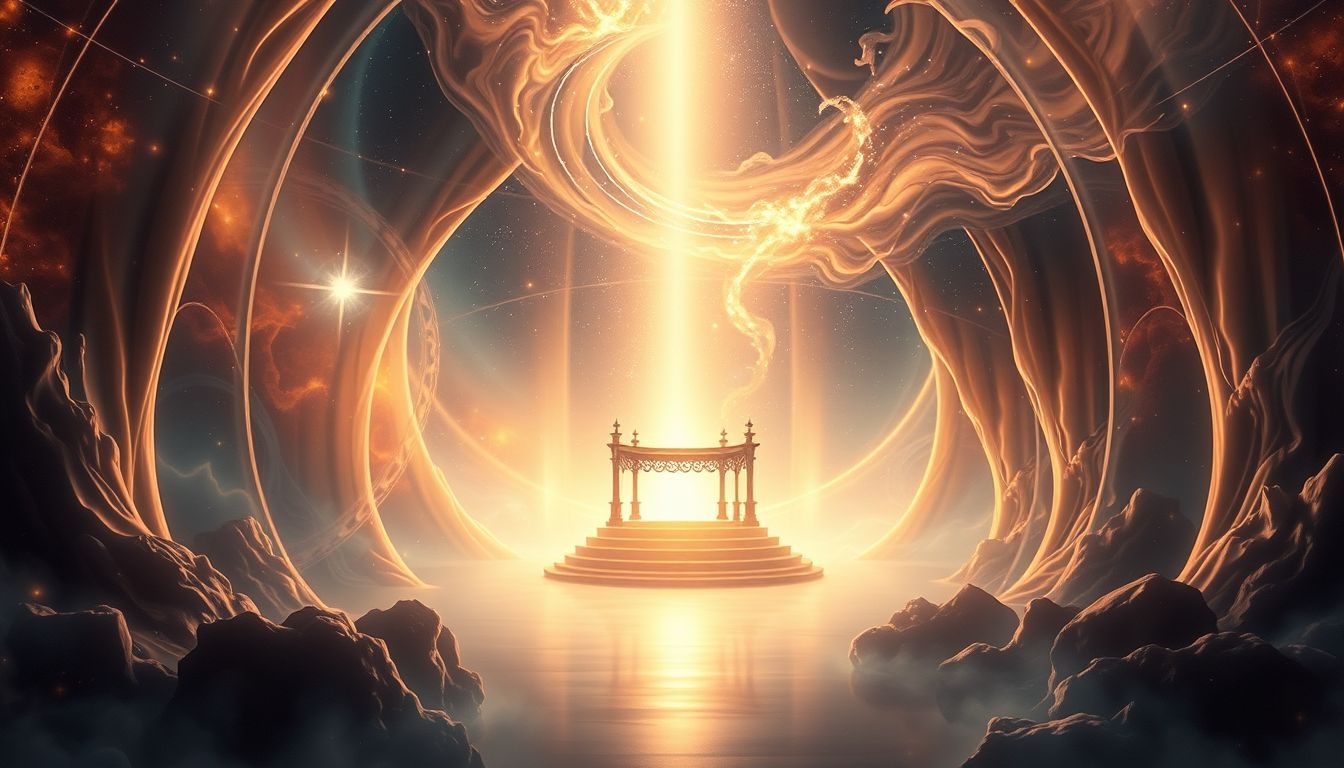 Een catafalque symboliseert transitie tussen leven en hiernamaals.