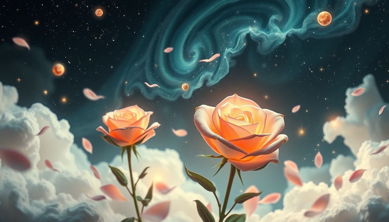 Rozen in bloei symboliseren liefde, groei en nieuwe kansen.